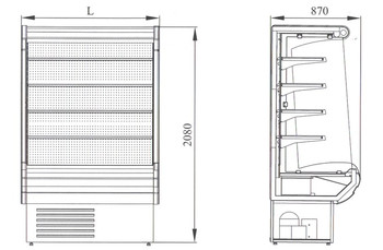  Пристенная холодильная витрина ( -2...+4)  Серия «Фортуна»	: фото