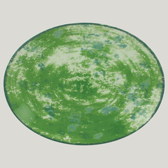 Тарелка RAK Peppery овальная плоская 32*27 см, зеленый цвет (81220237): фото