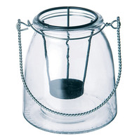 Подсвечник для чайной свечи стеклянный с металлической вставкой (81200132)