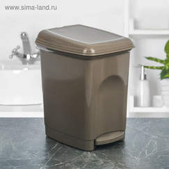 Контейнер для мусора педальный 7л серый: фото