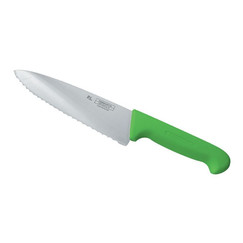 Нож P.L. Proff Cuisine PRO-Line поварской, зеленая ручка, волнистое лезвие, 25 см (99002263): фото
