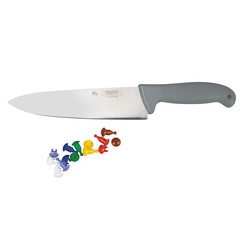 Шеф-нож P.L. Proff Cuisine PRO-Line с цветными кнопками 20 см, серая ручка (81004111): фото