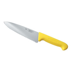 Нож P.L. Proff Cuisine PRO-Line поварской, желтая ручка, волнистое лезвие, 20 см (99002243): фото