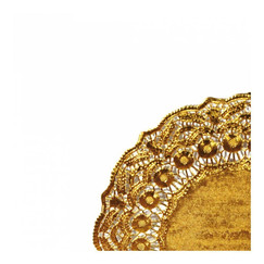 Салфетка ажурная золотая, 14 см, 100 шт/уп (81210769): фото