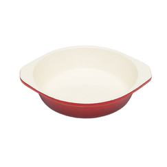 Сковорода порционная круглая, 750 мл, красная, эмалированный чугун (81200177): фото
