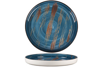 Тарелка с бортом Texture Dark Blue Lines 28 см, h 3,1 см (70001271): фото