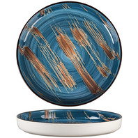 Тарелка с бортом Texture Dark Blue Lines 23 см, h 3 см (70001270)
