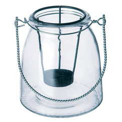 Подсвечник для чайной свечи стеклянный с металлической вставкой (81200132): фото