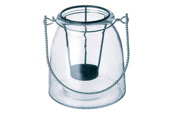 Подсвечник для чайной свечи стеклянный с металлической вставкой (81200132): фото