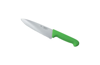 Нож P.L. Proff Cuisine PRO-Line поварской, зеленая ручка, волнистое лезвие, 20 см (99002246): фото