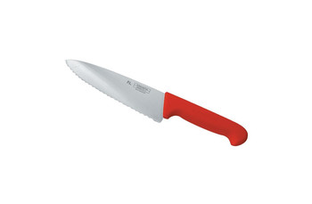 Нож P.L. Proff Cuisine PRO-Line поварской, красная ручка, волнистое лезвие, 25 см (99002254): фото