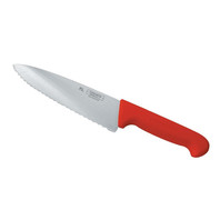 Нож P.L. Proff Cuisine PRO-Line поварской, красная ручка, волнистое лезвие, 25 см (99002254)