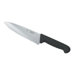 Нож P.L. Proff Cuisine PRO-Line поварской, черная ручка, волнистое лезвие, 25 см (99002251): фото
