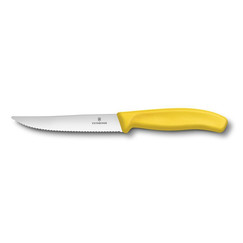 Нож Victorinox для стейка и пиццы, желтая ручка, волнистое лезвие, 12 см (70001133): фото