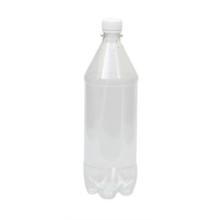 Бутылка пластиковая прозрачная с крышкой, 1 л, 75 шт/уп (81001533): фото