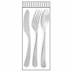 Набор столовых приборов 4-в-1: нож, вилка, ложка, салфетка (81210994): фото