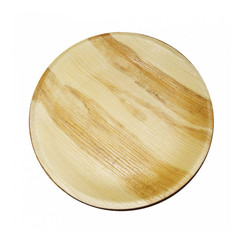 Тарелка круглая из пальмовых листьев 25*2,5 см, 25 шт (81211548): фото