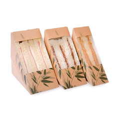 Коробка для одинарного сэндвича с окном 12,4*12,4*5,5 см, 100 шт/уп (81210219): фото