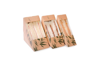 Коробка для одинарного сэндвича с окном 12,4*12,4*5,5 см, 100 шт/уп (81210219): фото