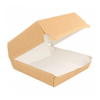 Коробка для бургера жиронепроницаемая рифленая, 17,5*18*7,5 см, 50 шт/уп (81211245)