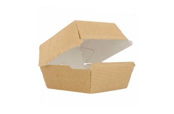 Коробка для бургера жиронепроницаемая рифленая, 14*12*8 см, 50 шт/уп (81211244): фото
