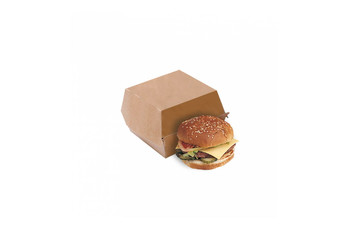 Коробка для бургера 14*12,5*5,5 см, натуральный 50 шт/уп (81211474): фото