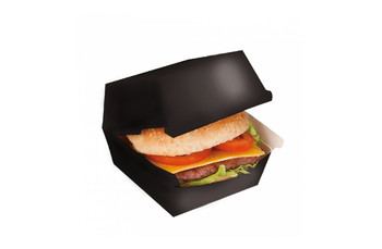 Коробка Black для бургера, 14*14*8 см, 50 шт/уп (81210814): фото
