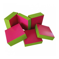 Коробка для кондитерских изделий 16*16*5 см, фуксия-зеленый (81211048): фото
