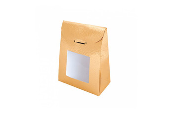 Пакетик с окном для кондитерских изделий 11,5+5,5*18 см, золотой (81210549): фото