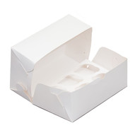 Короб картонный под 6 капкейков, 10*25*17 см, 100 шт/уп (81400173)