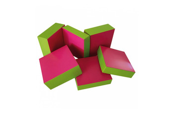 Коробка для кондитерских изделий 20*20*5 см, фуксия-зеленый (81211050): фото