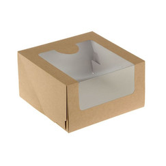 Pasticciere Коробка для торта с окном крафт, 18*18*10 см (30000312): фото