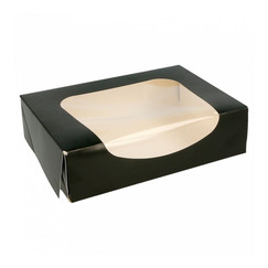 Коробка для с окном 20*12*4,5 см, черная, 50 шт/уп (81211505): фото