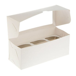 Pasticciere Коробка под 3 капкейка с окном, 25*10*10 см (30000321): фото