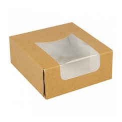 Коробка для с окном 10*10*4 см, натуральный, 50 шт/уп (81211498): фото