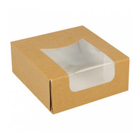 Коробка для с окном 10*10*4 см, натуральный, 50 шт/уп (81211498)