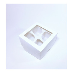 Pasticciere Коробка под 4 капкейка с окном, 16*16*10 см (30000322): фото