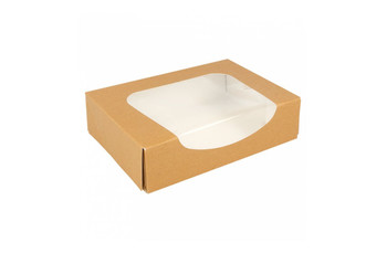 Коробка для с окном 17,5*12*4,5 см, натуральный, 50 шт/уп (81211500): фото