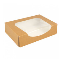 Коробка для с окном 17,5*12*4,5 см, натуральный, 50 шт/уп (81211500)