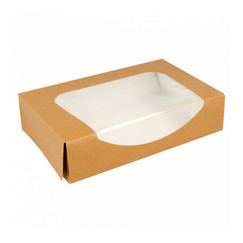 Коробка для с окном 20*12*4,5 см, натуральный, 50 шт/уп (81211501): фото