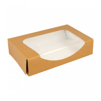 Коробка для с окном 20*12*4,5 см, натуральный, 50 шт/уп (81211501)