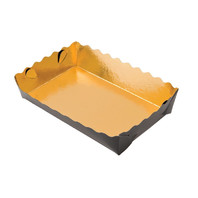 Контейнер для кондитерских изделий, 16*10*3,5 см, золотой/черный, 250 шт/уп (81210216)