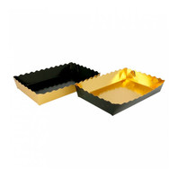 Контейнер для кондитерских изделий, 19*12*3,5 см, золотой/черный, 250 шт/уп (81210217)