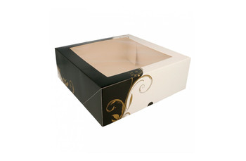 Коробка для торта с окном 28*28*10 см, белая (81210935): фото