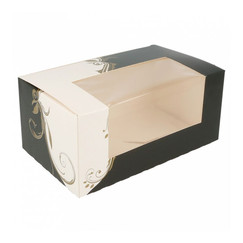 Коробка для торта с окном 18*11*8 см, белая (81211231): фото