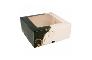 Коробка для торта с окном 18*18*7,5 см, белая (81210933): фото