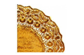 Салфетка ажурная золотая, 39 см, 100 шт/уп (81210776): фото