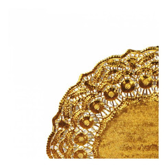 Салфетка ажурная золотая, 19 см, 100 шт/уп (81210771): фото