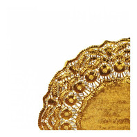 Салфетка ажурная золотая, 19 см, 100 шт/уп (81210771)