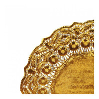 Салфетка ажурная золотая, 24 см, 100 шт/уп (81210773)